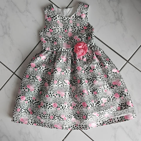 Pink Rose Leopard Girls 4-6X Party Dress | Bonnie Jean