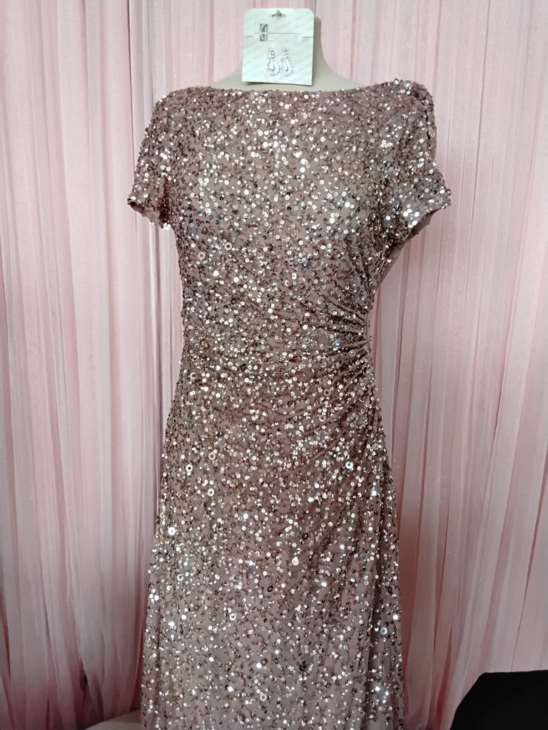 Draped Back Scoop Neck Sequin Gown | Adrianna Papel The Classy Peacock Draped Back Scoop Neck Sequin Gown | Adrianna Papel The Classy Peacock