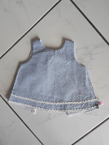 Pinstripe Seersucker Swing Top | Ruffle Butts