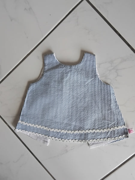 Pinstripe Seersucker Swing Top | Ruffle Butts