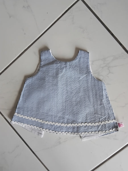 Pinstripe Seersucker Swing Top | Ruffle Butts