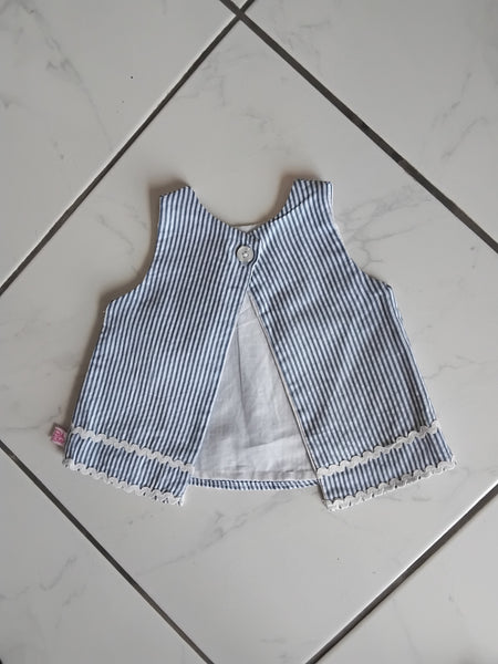 Pinstripe Seersucker Swing Top | Ruffle Butts