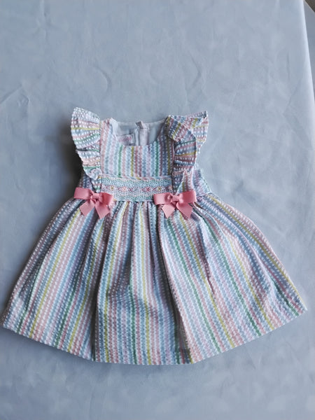 Smocked Seersucker Dress | Bonnie Baby