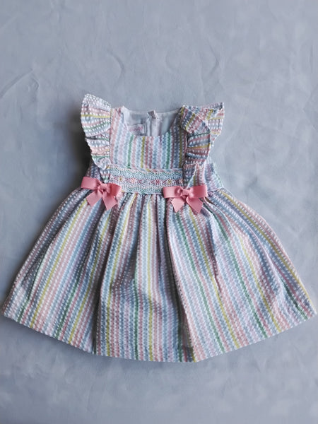 Smocked Seersucker Dress | Bonnie Baby