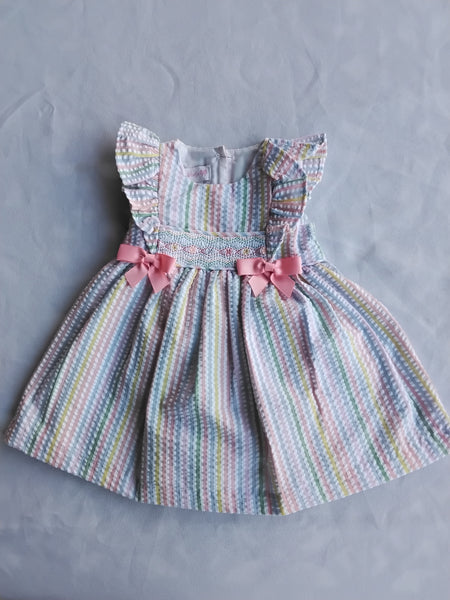 Smocked Seersucker Dress | Bonnie Baby