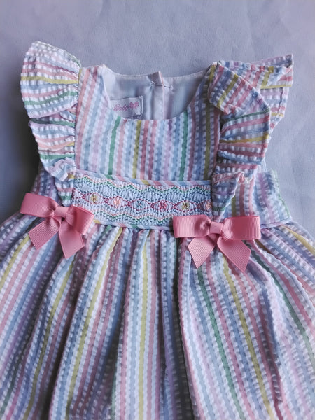 Smocked Seersucker Dress | Bonnie Baby