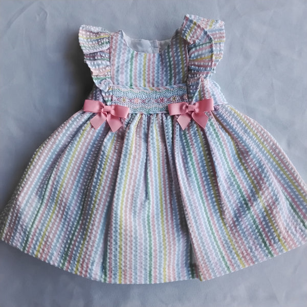 Smocked Seersucker Dress | Bonnie Baby