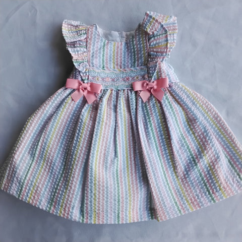 Smocked Seersucker Dress | Bonnie Baby