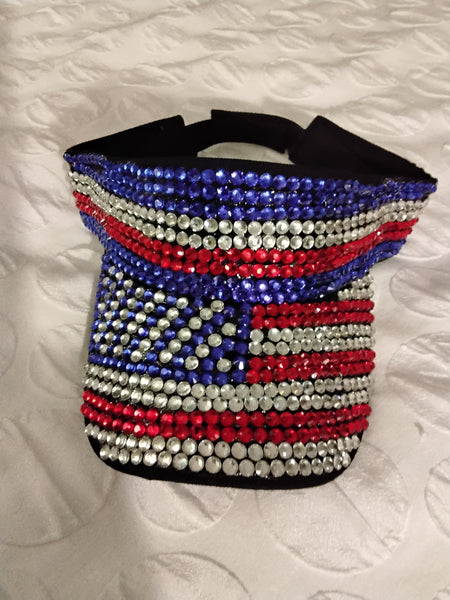 Patriotic Crystal Visor Hat