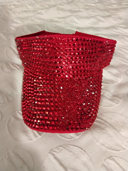 Red Crystal Visor Hat