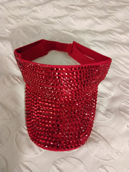 Red Crystal Visor Hat