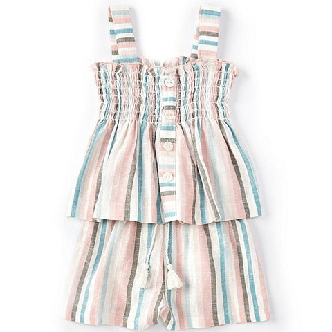 Girls Boho Smocked Short Set | Bonnie Jean