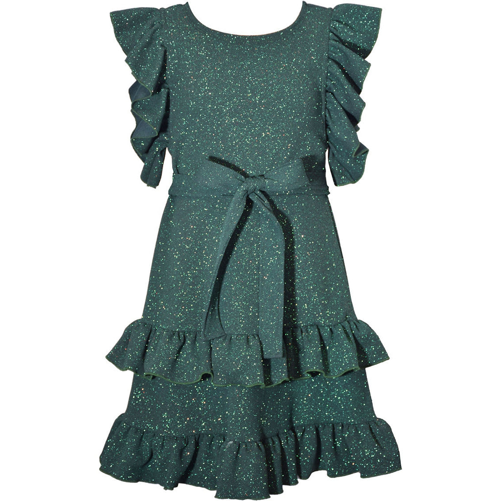 Sparkle Knit Ruffle Dress | Bonnie Jean