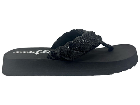 Black Glizy Flip Flop Sandal | Very G Glimmer