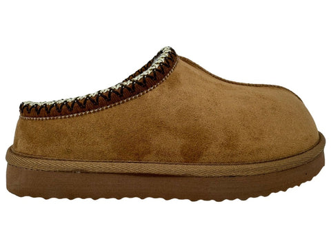 Faux Suede Slip On Cozy Slippers | Very G | Sparks Tan