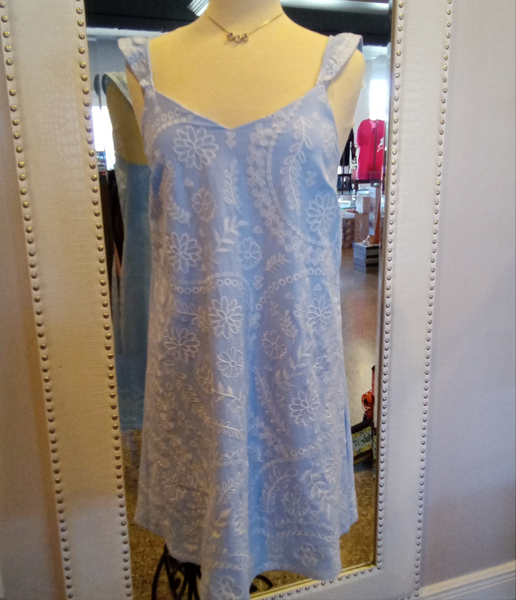 Light Blue Embroidered Dress | Savanna Jane