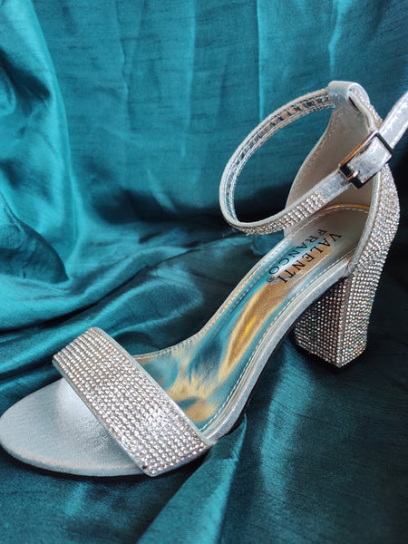 Glitzy Ankle Strap Heeled Sandal | Ava