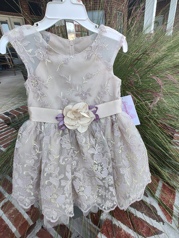 Ivory and Lilac Lace Dress