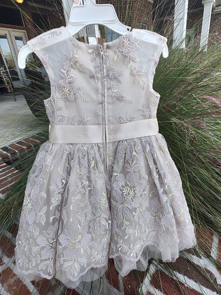 Ivory and Lilac Lace Dress