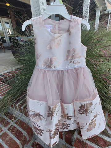 Ivory & Metallic Rose Gold Dress