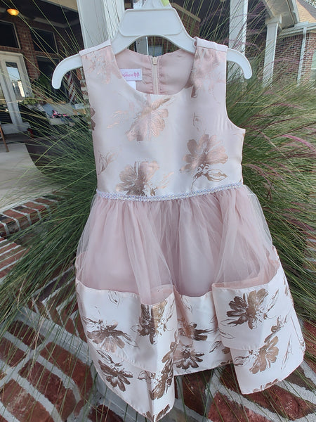 Ivory & Metallic Rose Gold Dress