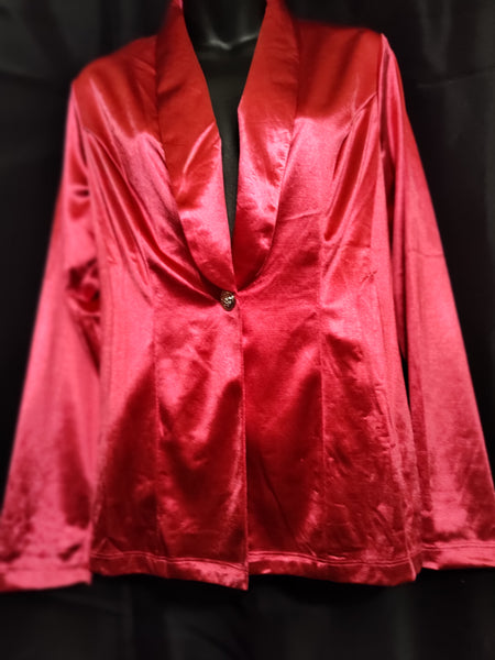 Hot Pink Satin Blazer Jacket | Savanna Jane