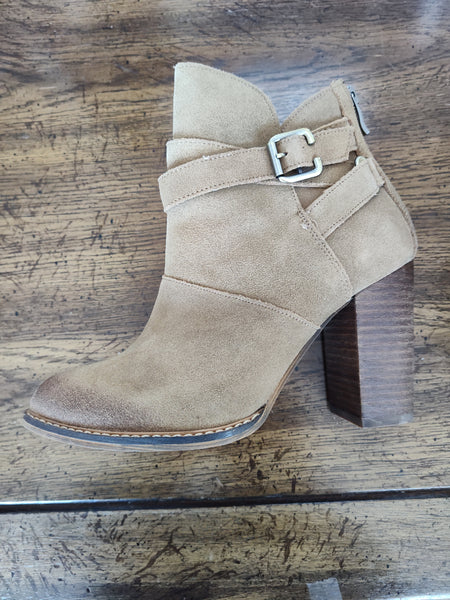 Dark Camel Short Suede Zip It Boots | Chinese Laundry - CLEARANCE