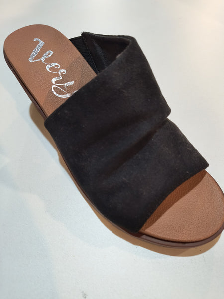 Black Faux Suede Mule Sandal | Very G | Savannah