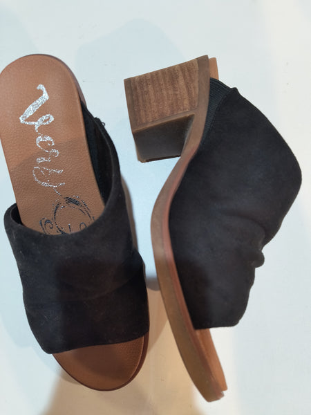 Black Faux Suede Mule Sandal | Very G | Savannah