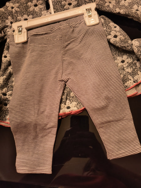 Infant Girls Gray Floral Top With Leggings | Bonnie Baby