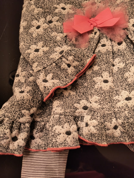 Infant Girls Gray Floral Top With Leggings | Bonnie Baby