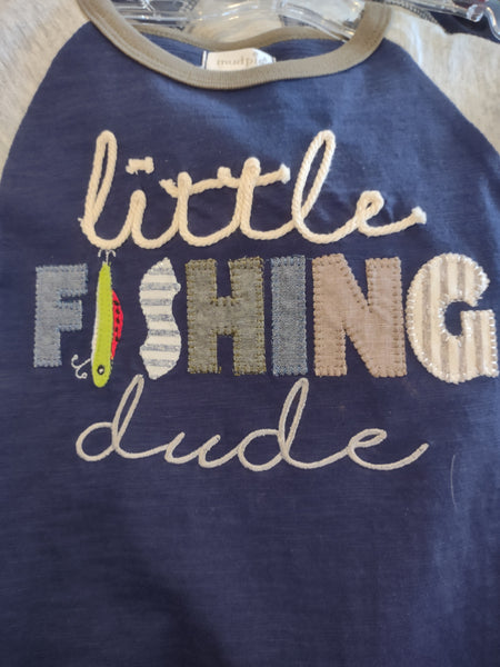 Little Fishing Dude Raglan Tshirt | Mud Pie