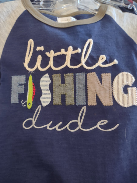 Little Fishing Dude Raglan Tshirt | Mud Pie