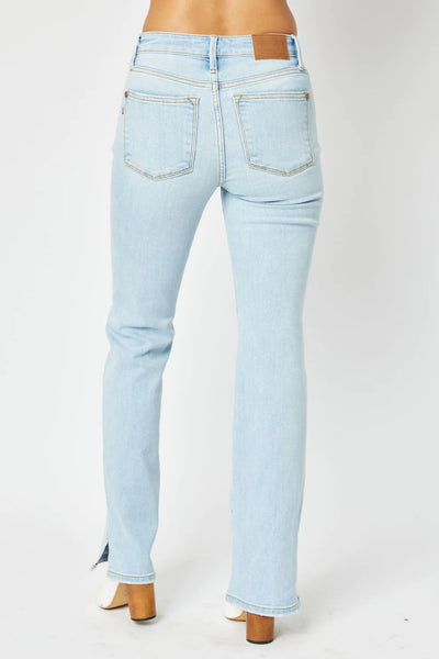 Mid Rise Slit Hem Stretch Bootcut Jeans | Judy Blue