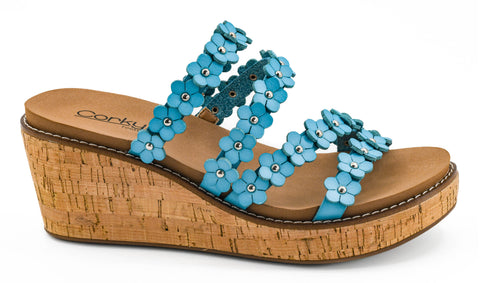 Strappy Wedge Sandals | Corkys Footwear Lets Be Freinds Teal