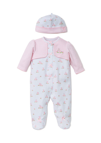 Pink Rabbit Footed Onsie and Hat | Little Me