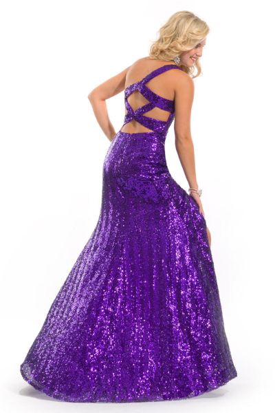 Purple One Strap Sequin Formal Gown | Party Time