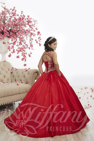 Shimmer Red Belted Look Ballgown Size 2 in stock