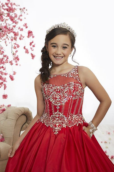 Shimmer Red Belted Look Ballgown Size 2 in stock