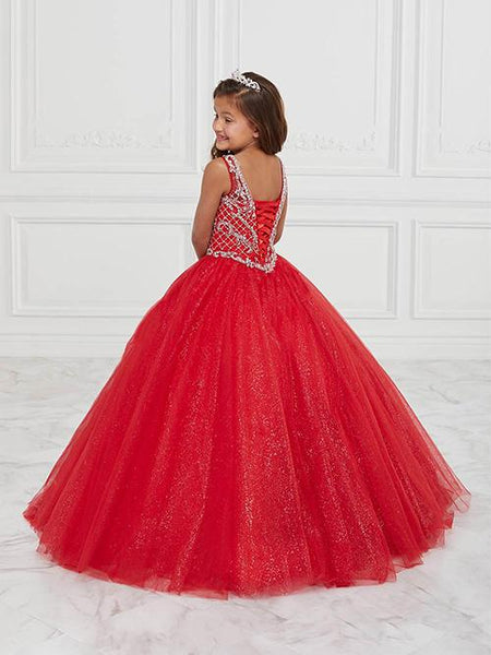 Red Beaded Bodice with Glittering Tulle Ballgown Red size 4 in stock