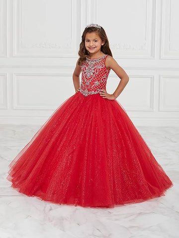 Red Beaded Bodice with Glittering Tulle Ballgown Red size 4 in stock