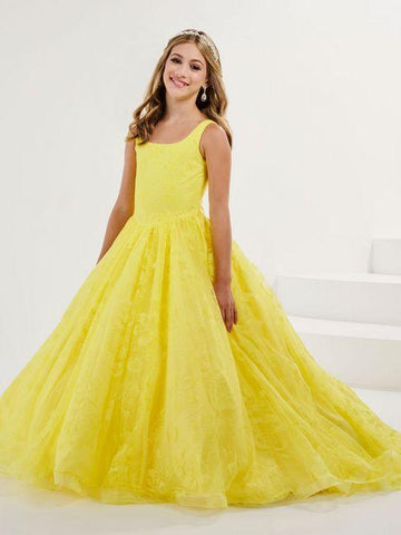 Sunshine Yellow Floral Glitter Mesh Ballgown - Girls size 4 in stock