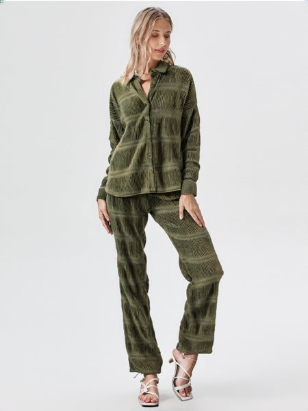 Olive Velvet Lounge Pants
