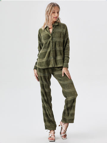 Olive Velvet Lounge Pants