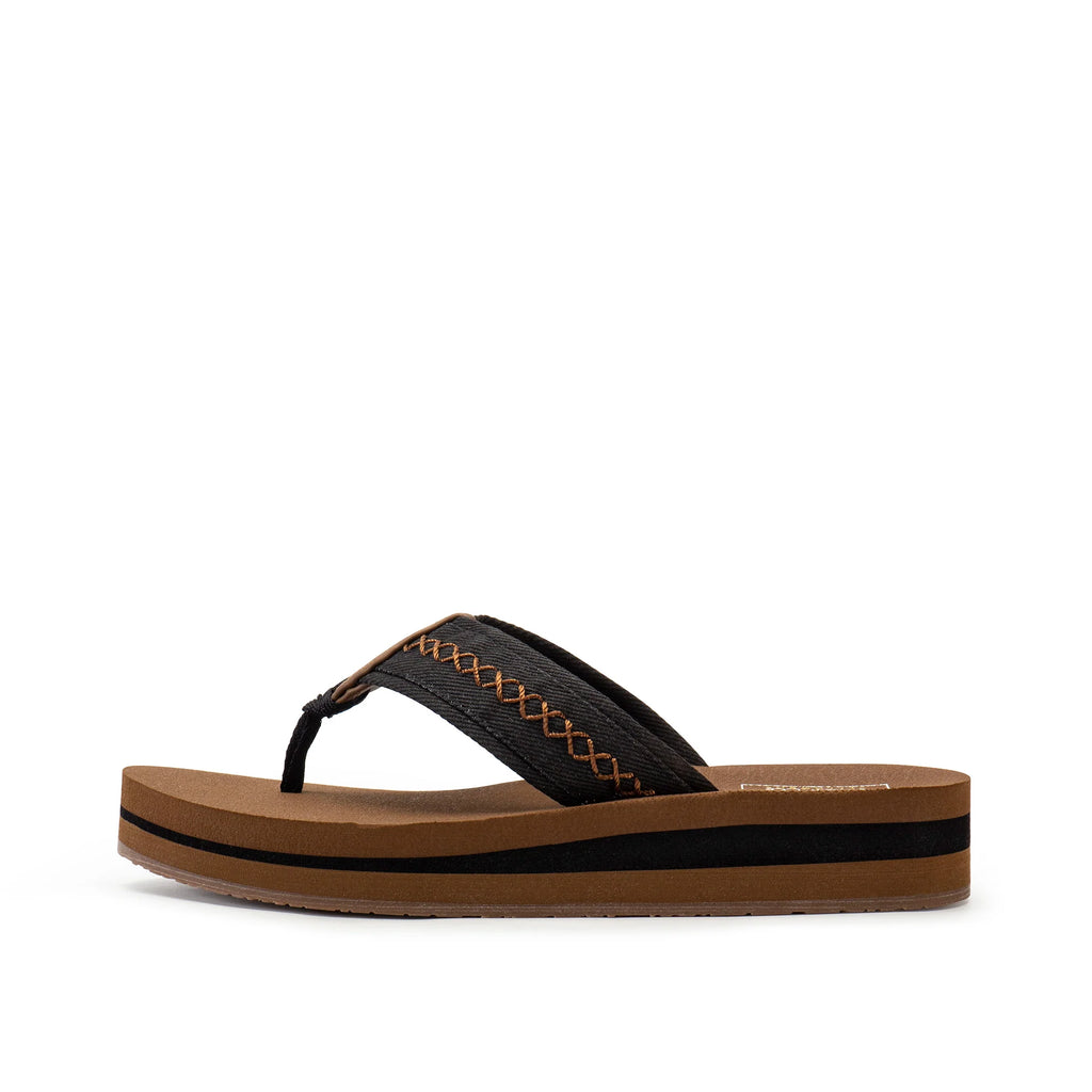 Brown and Black Flip Flop Sandal | SportYB Yellowbox Malibu