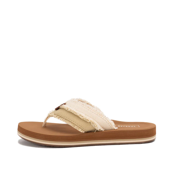 Frayed Natural Multi Flip Flops | Yellow Box | Rylan