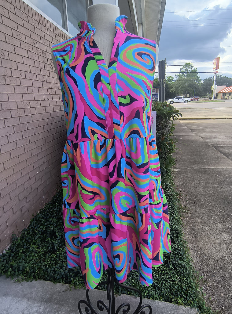 Bright colored stretch dress