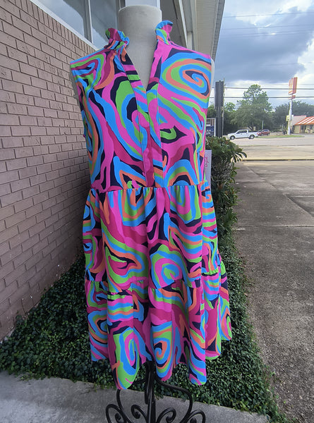 Bright colored stretch dress