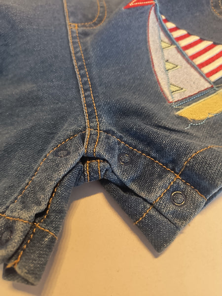 Sail with Me Denim Shortall & Stripe Shirt