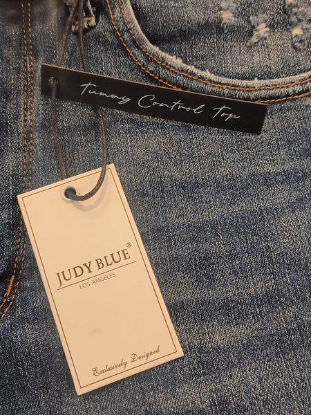Tummy Control Top Denim Shorts | Judy Blue